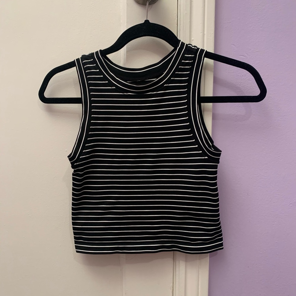 [Free People] Cropped Stretchy Top - Striped